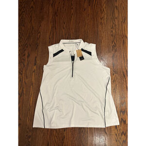Women's Lopez Golf Sleeveless Shirt 3X White Black